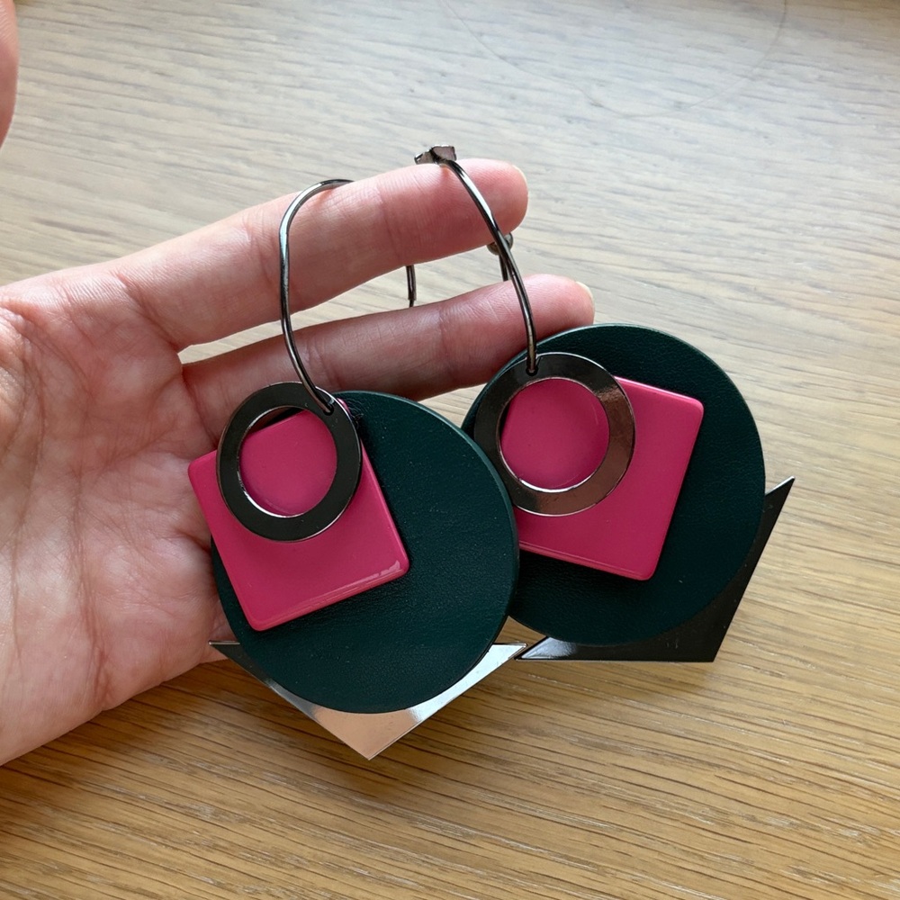 Emporio Armani Pink and Dark Green Earrings